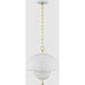 Jojo 2 Light 15 inch Aged Brass/Soft White Pendant Ceiling Light